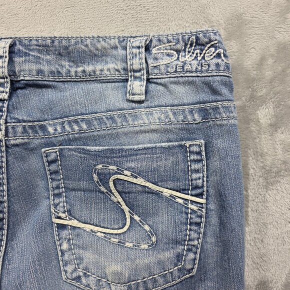 Silver Jeans Capri Jeans Womens W31 Light Wash Frances Low Rise Stretch Denim - Picture 3 of 11